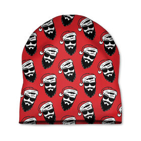 Шапка 3D с принтом Новогодний Камуфляж в Ухте, 100% полиэстер | универсальный размер, печать по всей поверхности изделия | 
