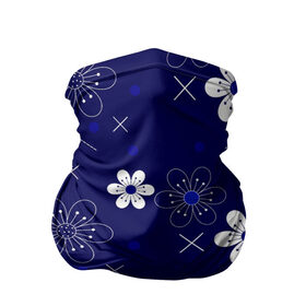Бандана-труба 3D с принтом Сhamomile в Ухте, 100% полиэстер, ткань с особыми свойствами — Activecool | плотность 150‒180 г/м2; хорошо тянется, но сохраняет форму | abstraction | blue | chamomile | flowers | patterns | shapes | texture | абстракция | ромашки | синий | текстура | узоры | формы | цветы