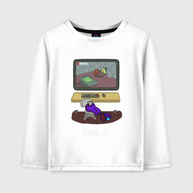 Детский лонгслив хлопок с принтом AMONG US в Ухте, 100% хлопок | круглый вырез горловины, полуприлегающий силуэт, длина до линии бедер | among us | brawl stars | fall guys | game | impostor | steam | импостор | эмонг ас