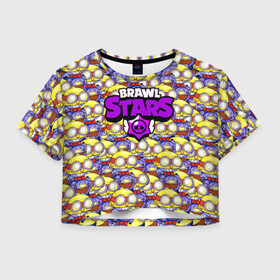 Женская футболка Crop-top 3D с принтом Brawl Stars в Ухте, 100% полиэстер | круглая горловина, длина футболки до линии талии, рукава с отворотами | bibi | brawl stars | brock | bull | crow | dinomike | el primo | leon | mobile game | mr.p | nita | poko | rirochet | stars | tara | бравл старс | ворон | леон | мобильные игры