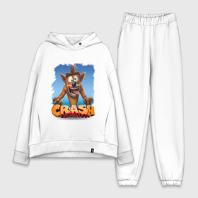 Женский костюм хлопок Oversize с принтом Crash Bandicoot Red Logo | Крэш Бандикут (Z) в Ухте,  |  | Тематика изображения на принте: aku aku | bandicoot | cortex | crash | crash bandicoot | dr. neo cortex | naughty dog | tornado spin | бандикут | кортекс | крэш | тавна