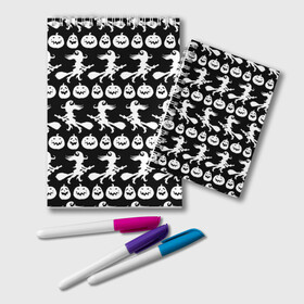 Блокнот с принтом Halloween в Ухте, 100% бумага | 48 листов, плотность листов — 60 г/м2, плотность картонной обложки — 250 г/м2. Листы скреплены удобной пружинной спиралью. Цвет линий — светло-серый
 | Тематика изображения на принте: 31 октября | halloween | halowen | ведьма | день всех святых | джек | костюм | кровь | лого | монстр | надпись | праздник | приведение | призрак | светильник | символ | страшная | тыква | ужасы | хеллоуин | хеллуин