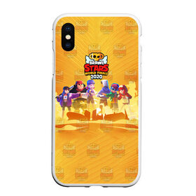 Чехол для iPhone XS Max матовый Brawl STARS: в Ухте, Силикон | Область печати: задняя сторона чехла, без боковых панелей | brawl | leon | moba | rdbrawlstars | stars | supercell | игра | коллаж | паттерн