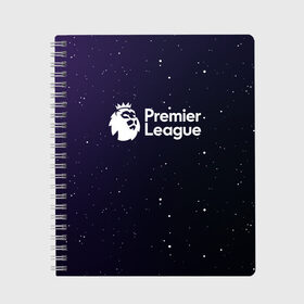 Тетрадь с принтом Premier League АПЛ в Ухте, 100% бумага | 48 листов, плотность листов — 60 г/м2, плотность картонной обложки — 250 г/м2. Листы скреплены сбоку удобной пружинной спиралью. Уголки страниц и обложки скругленные. Цвет линий — светло-серый
 | Тематика изображения на принте: english premier league | epl | premier league | английская премьер лига | апл | футбол