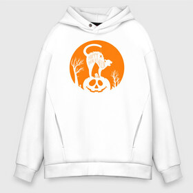Мужское худи Oversize хлопок с принтом Halloween в Ухте, френч-терри — 70% хлопок, 30% полиэстер. Мягкий теплый начес внутри —100% хлопок | боковые карманы, эластичные манжеты и нижняя кромка, капюшон на магнитной кнопке | 31 октября | halloween | halowen | ведьма | день всех святых | джек | костюм | кровь | лого | монстр | надпись | праздник | приведение | призрак | светильник | символ | страшная | тыква | ужасы | хеллоуин | хеллуин