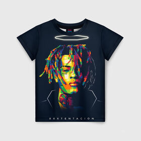 Детская футболка 3D с принтом XXXTENTACION в Ухте, 100% гипоаллергенный полиэфир | прямой крой, круглый вырез горловины, длина до линии бедер, чуть спущенное плечо, ткань немного тянется | lil peep | love yourself | numb | rap | travis scott | xxtentacion | xxxbad | xxxtentacion | рэп | тентакион | тентасьон | тэнтакион