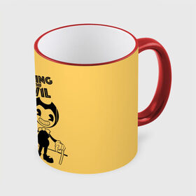 Кружка с полной запечаткой с принтом Bendy And The Ink Machine в Ухте, керамика | ёмкость 330 мл | Тематика изображения на принте: bendy | bendy and the ink machine | бенди | бени | бенни | бэнди | детская | детям | игра | капли | компьютерная игра | краска | машина | подтеки | ужастик | чернила | чернильная