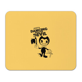 Коврик для мышки прямоугольный с принтом Bendy And The Ink Machine в Ухте, натуральный каучук | размер 230 х 185 мм; запечатка лицевой стороны | bendy | bendy and the ink machine | бенди | бени | бенни | бэнди | детская | детям | игра | капли | компьютерная игра | краска | машина | подтеки | ужастик | чернила | чернильная