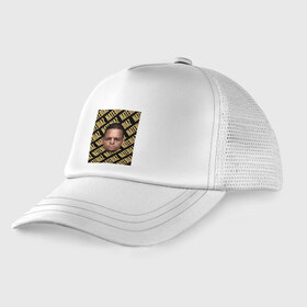 Детская кепка тракер с принтом Нейт Диас в Ухте, Козырек - 100% хлопок. Кепка - 100% полиэстер, Задняя часть - сетка | универсальный размер, пластиковая застёжка | Тематика изображения на принте: без | бои | бойцы | правил | спорт