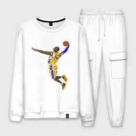 Мужской костюм хлопок с принтом Kobe Bryant в Ухте, 100% хлопок | на свитшоте круглая горловина, мягкая резинка по низу. Брюки заужены к низу, на них два вида карманов: два “обычных” по бокам и два объемных, с клапанами, расположенные ниже линии бедра. Брюки с мягкой трикотажной резинкой на поясе и по низу штанин. В поясе для дополнительного комфорта — широкие завязки | Тематика изображения на принте: anthony davis | basketball | bryant | game | james | kobe | lebron | los angeles | mamba | nba | sport | баскетбол | брайант | бровь | джеймс | калифорния | коби | король | леброн | лейкерс | лос анджелес | нба | спорт | тренер | чем