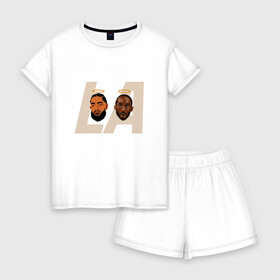 Женская пижама с шортиками хлопок с принтом Nipsey & Kobe в Ухте, 100% хлопок | футболка прямого кроя, шорты свободные с широкой мягкой резинкой | basketball | bryant | game | hip hop | hussle | james | kobe | lebron | los angeles | mamba | nba | nipsey | rap | sport | баскетбол | брайант | бровь | джеймс | калифорния | коби | король | леброн | лейкерс | лос анджелес | нба | сп