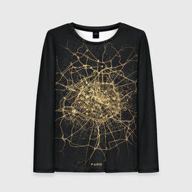 Женский лонгслив 3D Ночная карта Парижа: в Ухте, 100% полиэстер | длинные рукава, круглый вырез горловины, полуприлегающий силуэт | kazan казань | map | moscow | new york | paris | psg | rome | saint petersburg | карта | москва | ночь | париж | питер | псж | россия | санкт петербург | эльфивая башня