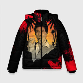 Зимняя куртка для мальчиков 3D с принтом Лицо со шрамом в Ухте, ткань верха — 100% полиэстер; подклад — 100% полиэстер, утеплитель — 100% полиэстер | длина ниже бедра, удлиненная спинка, воротник стойка и отстегивающийся капюшон. Есть боковые карманы с листочкой на кнопках, утяжки по низу изделия и внутренний карман на молнии. 

Предусмотрены светоотражающий принт на спинке, радужный светоотражающий элемент на пуллере молнии и на резинке для утяжки | al pacino | antonio montana | scarface | аль пачино | брайан де пальма | лицо со шрамом | майами | мишель пфайффер | тони монтана | фильм | фильмы