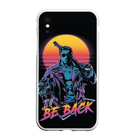 Чехол для iPhone XS Max матовый с принтом I WILL BE BACK | TERMINATOR в Ухте, Силикон | Область печати: задняя сторона чехла, без боковых панелей | Тематика изображения на принте: arnold  schwarzenegger | retro | skynet | terminator | арнольд шварценеггер | восстание машин | генезис | ретро | сара коннор | старые фильмы | судный день | темные судьбы | терминатор