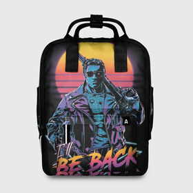 Женский рюкзак 3D с принтом I WILL BE BACK | TERMINATOR в Ухте, 100% полиэстер | лямки с регулируемой длиной, сверху ручки, чтобы рюкзак нести как сумку. Основное отделение закрывается на молнию, как и внешний карман. Внутри два дополнительных кармана, один из которых закрывается на молнию. По бокам два дополнительных кармашка, куда поместится маленькая бутылочка
 | Тематика изображения на принте: arnold  schwarzenegger | retro | skynet | terminator | арнольд шварценеггер | восстание машин | генезис | ретро | сара коннор | старые фильмы | судный день | темные судьбы | терминатор