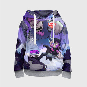 Детская толстовка 3D с принтом Brawl STARS (MORTIS-FRANK) в Ухте, 100% полиэстер | двухслойный капюшон со шнурком для регулировки, мягкие манжеты на рукавах и по низу толстовки, спереди карман-кенгуру с мягким внутренним слоем | Тематика изображения на принте: brawl | frank | leon | moba | mortis | stars | supercell | игра | коллаж | паттерн