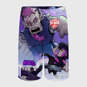 Детские спортивные шорты 3D с принтом Brawl STARS (MORTIS-FRANK) в Ухте,  100% полиэстер
 | пояс оформлен широкой мягкой резинкой, ткань тянется
 | Тематика изображения на принте: brawl | frank | leon | moba | mortis | stars | supercell | игра | коллаж | паттерн