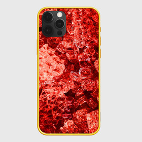 Чехол для iPhone 12 Pro с принтом RED tyle в Ухте, силикон | область печати: задняя сторона чехла, без боковых панелей | abstraction | crystals | red | shapes | shards | shine | texture | абстракция | блеск | красный | кристалы | осколки | текстура | формы
