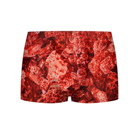Мужские трусы 3D с принтом RED-$tyle в Ухте, 50% хлопок, 50% полиэстер | классическая посадка, на поясе мягкая тканевая резинка | Тематика изображения на принте: abstraction | crystals | red | shapes | shards | shine | texture | абстракция | блеск | красный | кристалы | осколки | текстура | формы