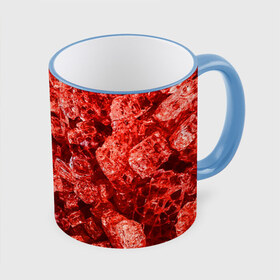 Кружка с принтом RED-$tyle в Ухте, керамика | ёмкость 330 мл | abstraction | crystals | red | shapes | shards | shine | texture | абстракция | блеск | красный | кристалы | осколки | текстура | формы