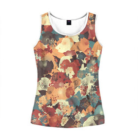 Женская майка 3D с принтом Осенние цвета в Ухте, 100% полиэстер | круглая горловина, прямой силуэт, длина до линии бедра | abstract | autumn | hipster | paint | абстракция | краска | осень | пятна | хипстер