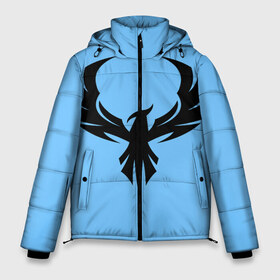 Мужская зимняя куртка 3D с принтом Птица феникс в Ухте, верх — 100% полиэстер; подкладка — 100% полиэстер; утеплитель — 100% полиэстер | длина ниже бедра, свободный силуэт Оверсайз. Есть воротник-стойка, отстегивающийся капюшон и ветрозащитная планка. 

Боковые карманы с листочкой на кнопках и внутренний карман на молнии. | позитив. | птица удачи | птица феникс | символ счастья | символ удачи | символика | удача