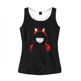 Женская майка 3D с принтом ROZHKI в Ухте, 100% полиэстер | круглая горловина, прямой силуэт, длина до линии бедра | минимализм | необычное | неон | популярное | прикольное | рожки