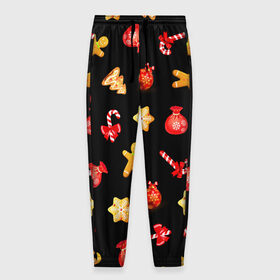 Мужские брюки 3D с принтом Новогодний микс в Ухте, 100% полиэстер | манжеты по низу, эластичный пояс регулируется шнурком, по бокам два кармана без застежек, внутренняя часть кармана из мелкой сетки | 