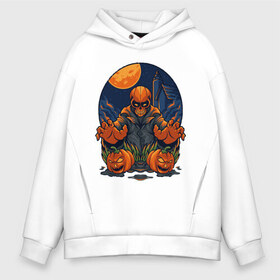 Мужское худи Oversize хлопок с принтом Halloween в Ухте, френч-терри — 70% хлопок, 30% полиэстер. Мягкий теплый начес внутри —100% хлопок | боковые карманы, эластичные манжеты и нижняя кромка, капюшон на магнитной кнопке | art | halloween | monster | moon | night | pumpkin | арт | луна | монстр | ночь | тыква | хэллоуин | хэлуин