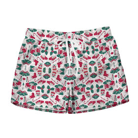 Женские шорты 3D НОВОГОДНЯЯ АТМОСФЕРА: в Ухте, 100% полиэстер | прямой крой, два кармана без застежек по бокам. Мягкая трикотажная резинка на поясе, внутри которой широкие завязки. Длина до середины бедра |
