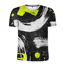 Мужская футболка 3D спортивная с принтом Grunge Texture в Ухте, 100% полиэстер с улучшенными характеристиками | приталенный силуэт, круглая горловина, широкие плечи, сужается к линии бедра | art | background | cross | grunge | paint | strokes | texture | арт | гранж | краска | крест | мазки | текстура | фон