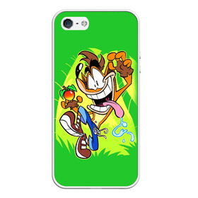 Чехол для iPhone 5/5S матовый с принтом CRASH BANDICOOT в Ухте, Силикон | Область печати: задняя сторона чехла, без боковых панелей | crash bandicoot | детская игра | детям | джунгли | игра | компьютерная игра | краш | краш бандикут | крэш | крэш бандикут | лиса | ребенку | рыжая лиса