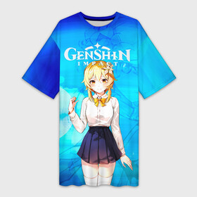Платье-футболка 3D с принтом Genshin Impact   Lumine в Ухте,  |  | amber | anime | anime girl | game | gamer | genshin | genshin impact | genshin impact logo | genshin impact lumine | jean | jrpg | lisa | lumine | rpg | zelda | аниме | геншин импакт | джин | зельда | игра | лиза | люмине | люмине генши