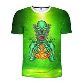 Мужская футболка 3D спортивная с принтом Zombie в Ухте, 100% полиэстер с улучшенными характеристиками | приталенный силуэт, круглая горловина, широкие плечи, сужается к линии бедра | blood | diablo | haloween | horror | дьявол | зомби | кости | кровь | мозги | мясо | страшилка | ужасы | хеллоуин | хелоуин