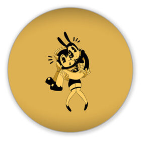 Коврик для мышки круглый Bendy And The Ink Machine: в Ухте, резина и полиэстер | круглая форма, изображение наносится на всю лицевую часть | bendy | bendy and the ink machine | бенди | бени | бенни | бэнди | детская | детям | игра | капли | компьютерная игра | краска | машина | подтеки | ужастик | чернила | чернильная