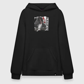 Худи SuperOversize хлопок с принтом SALUKI в Ухте, 70% хлопок, 30% полиэстер, мягкий начес внутри | карман-кенгуру, эластичная резинка на манжетах и по нижней кромке, двухслойный капюшон
 | Тематика изображения на принте: rap | saluki | saluki rap | рэп | рэпер | салюки