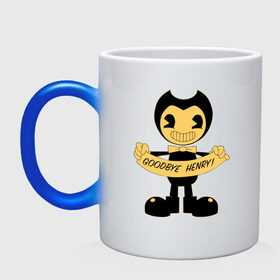 Кружка хамелеон с принтом Bendy And The Ink Machine в Ухте, керамика | меняет цвет при нагревании, емкость 330 мл | bendy | bendy and the ink machine | бенди | бени | бенни | бэнди | детская | детям | игра | капли | компьютерная игра | краска | машина | подтеки | ужастик | чернила | чернильная