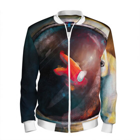 Мужской бомбер 3D с принтом AMONG US в Ухте, 100% полиэстер | застегивается на молнию, по бокам два кармана без застежек, по низу бомбера и на воротнике - эластичная резинка | among us | амонг ас | космос | скафандр