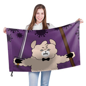 Флаг 3D с принтом Ты не пройдёшь в Ухте, 100% полиэстер | плотность ткани — 95 г/м2, размер — 67 х 109 см. Принт наносится с одной стороны | гендальф | лама | ламакомикс | мем | ты не пройдёшь