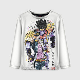 Детский лонгслив 3D JOJO: в Ухте, 100% полиэстер | длинные рукава, круглый вырез горловины, полуприлегающий силуэт
 | joji | jojo | jojo bizzare adventure | trish una | джо джо | джоджо | с jojo | с джо джо | стенд | триш юна