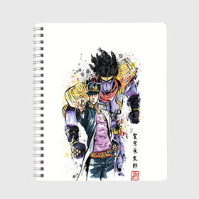 Тетрадь с принтом JOJO в Ухте, 100% бумага | 48 листов, плотность листов — 60 г/м2, плотность картонной обложки — 250 г/м2. Листы скреплены сбоку удобной пружинной спиралью. Уголки страниц и обложки скругленные. Цвет линий — светло-серый
 | joji | jojo | jojo bizzare adventure | trish una | джо джо | джоджо | с jojo | с джо джо | стенд | триш юна