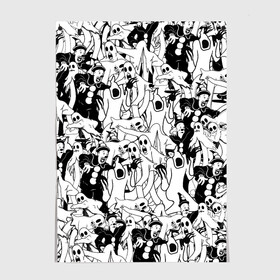 Постер с принтом GHOSTEMANE в Ухте, 100% бумага
 | бумага, плотность 150 мг. Матовая, но за счет высокого коэффициента гладкости имеет небольшой блеск и дает на свету блики, но в отличии от глянцевой бумаги не покрыта лаком | andromeda | ghostemane | hades. | mercury | nihil | rap | гостмейн | готика | реп