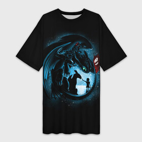 Платье-футболка 3D Как приручить дракона: в Ухте,  |  | dragon | how | to train | your | астрид | беззубик | викинги | всадник | гриммель | дневная | дракон | иккинг | как | ночная | олух | приручить | фурия | фэнтези