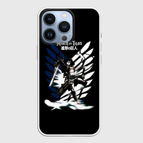 Чехол для iPhone 13 Pro Микаса Аккерман на фоне герба: в Ухте,  |  | anime | attack on titan | аниме | армин арлерт | атак он титан | атака на титанов | атака титанов | великаны | гарнизон | колоссальный | леви | легион разведки | лого | манга | микаса аккерман | разведкорпус