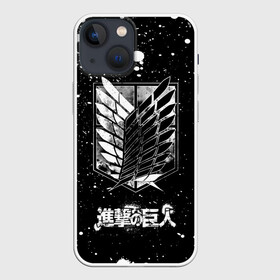 Чехол для iPhone 13 mini с принтом ATTACK ON TITAN логотип с каплями в Ухте,  |  | anime | attack on titan | аниме | армин арлерт | атак он титан | атака на титанов | атака титанов | великаны | гарнизон | колоссальный | леви | легион разведки | лого | манга | микаса аккерман | разведкорпус
