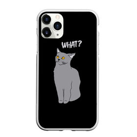 Чехол для iPhone 11 Pro Max матовый с принтом What cat в Ухте, Силикон |  | cat | kitten | kitty | what кот | британская кошка | британский кот | в смысле | взгляд | вопрос | вопросительный знак | глаза кота | животные | кот мем | котенок | котик | котята | кошак | кошка | мемы