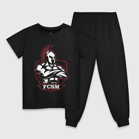 Детская пижама хлопок с принтом FCSM в Ухте, 100% хлопок |  брюки и футболка прямого кроя, без карманов, на брюках мягкая резинка на поясе и по низу штанин
 | fc spartak | fcsm | fcsm гладиатор | spartak | spartak moscow | гладиатор | красно белые | спартак | спартак москва | спартак москва гладиатор | фк спартак | фксм | фксм гладиатор