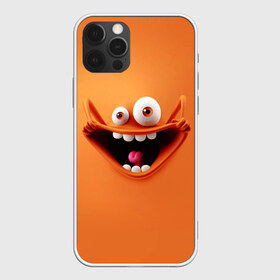 Чехол для iPhone 12 Pro Max с принтом Безумная мордашка в Ухте, Силикон |  | глаза | зубы | мультяшный персонаж | смешная эмоция | смешное лицо | язык