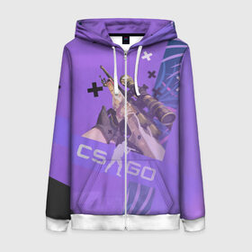 Женская толстовка 3D на молнии с принтом CS GO Dragon lore в Ухте, 100% полиэстер | длина до линии бедра, манжеты и пояс оформлены мягкой тканевой резинкой, двухслойный капюшон со шнурком для регулировки, спереди молния, по бокам два кармана | awp | counter strike | counter strike global offensive | cs | cs go | dragon lore | авп | драгон лор | контр страйк | контра | кс | кс го