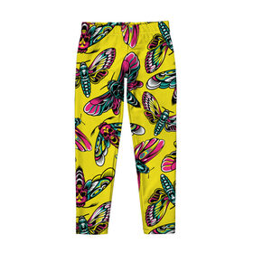 Детские леггинсы 3D с принтом Pattern в Ухте, полиэстер 85%, спандекс 15% | эластичный пояс, зауженный крой | butterfly | hipster | skull | wings | бабочка | крылья | хипстер | череп